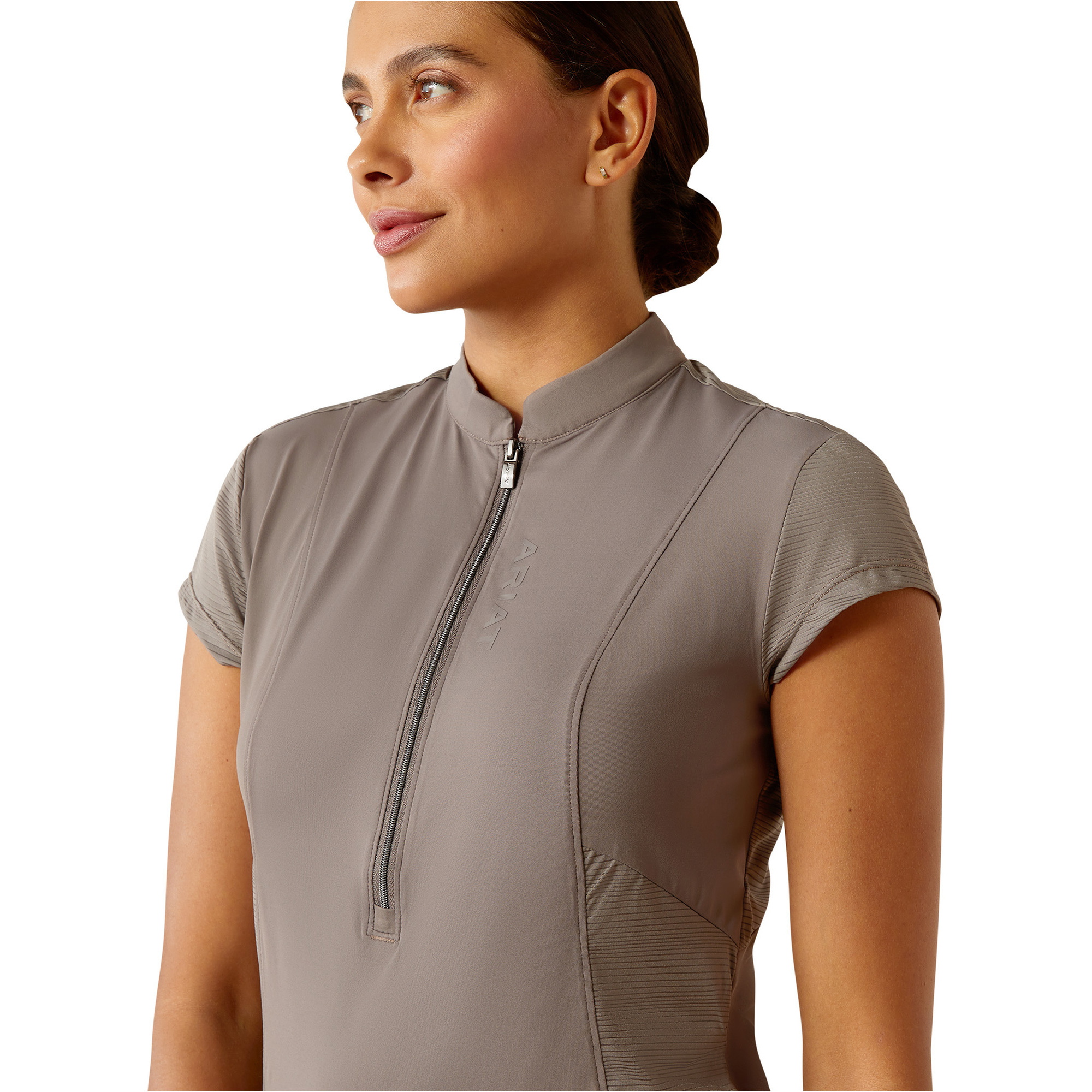 2025 Ariat Womens Breathe 1/4 Zip Cap Sleeve Baselayer 10055136 - Plum Grey